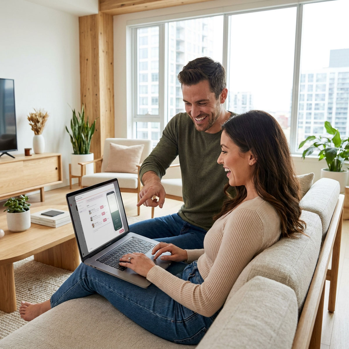 Lúmina, end-to-end event management platform: a couple planning their event from a laptop